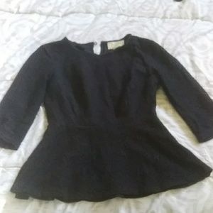 Moulinette Soeurs Black flower lace top (size 2)